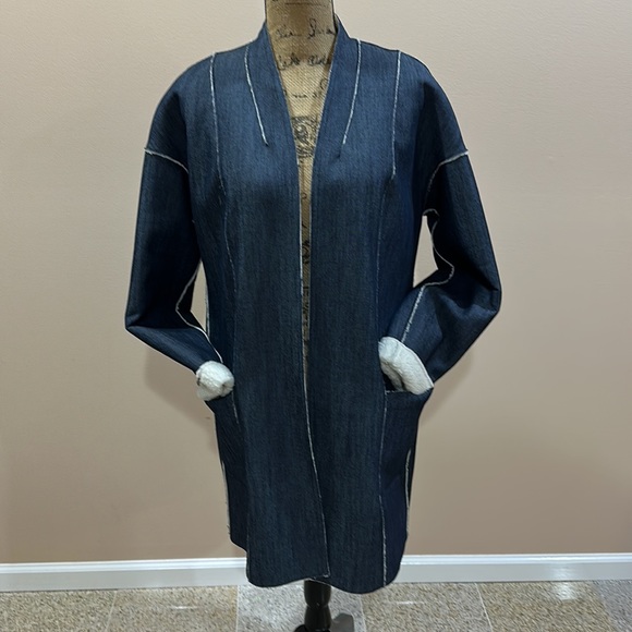 Denim Fleece Faux lamb shearling coat - Picture 6 of 6